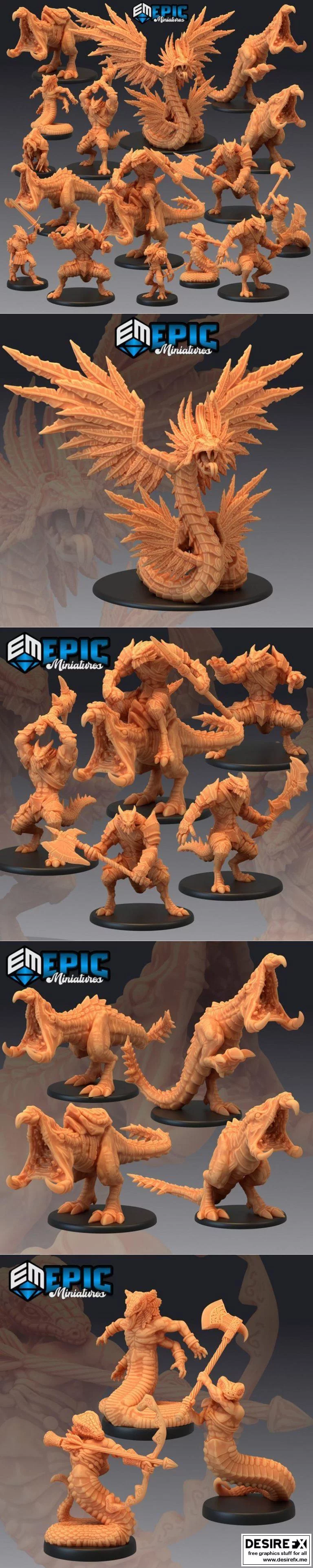 史诗迷你：蛇尔提亚重生 3D打印模型|Epic Minis Serpentia Reborn