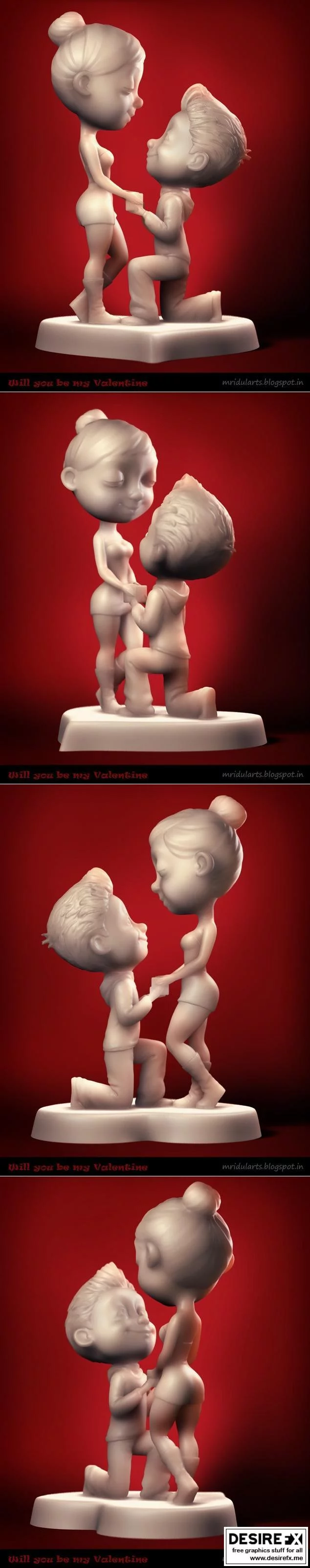 3D打印恋人：动漫游戏角色定制模型|love Will You Be My Valentine