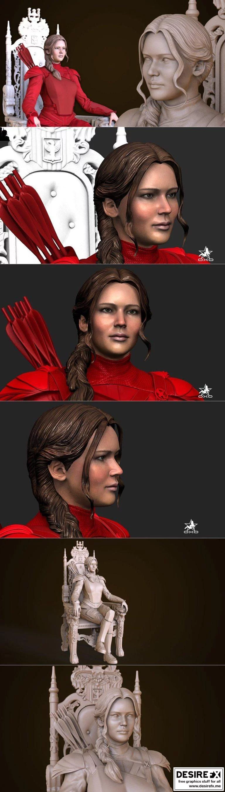 饥饿游戏 Katniss 赛博战士 3D打印模型|Hunger Games Katniss Everdeen