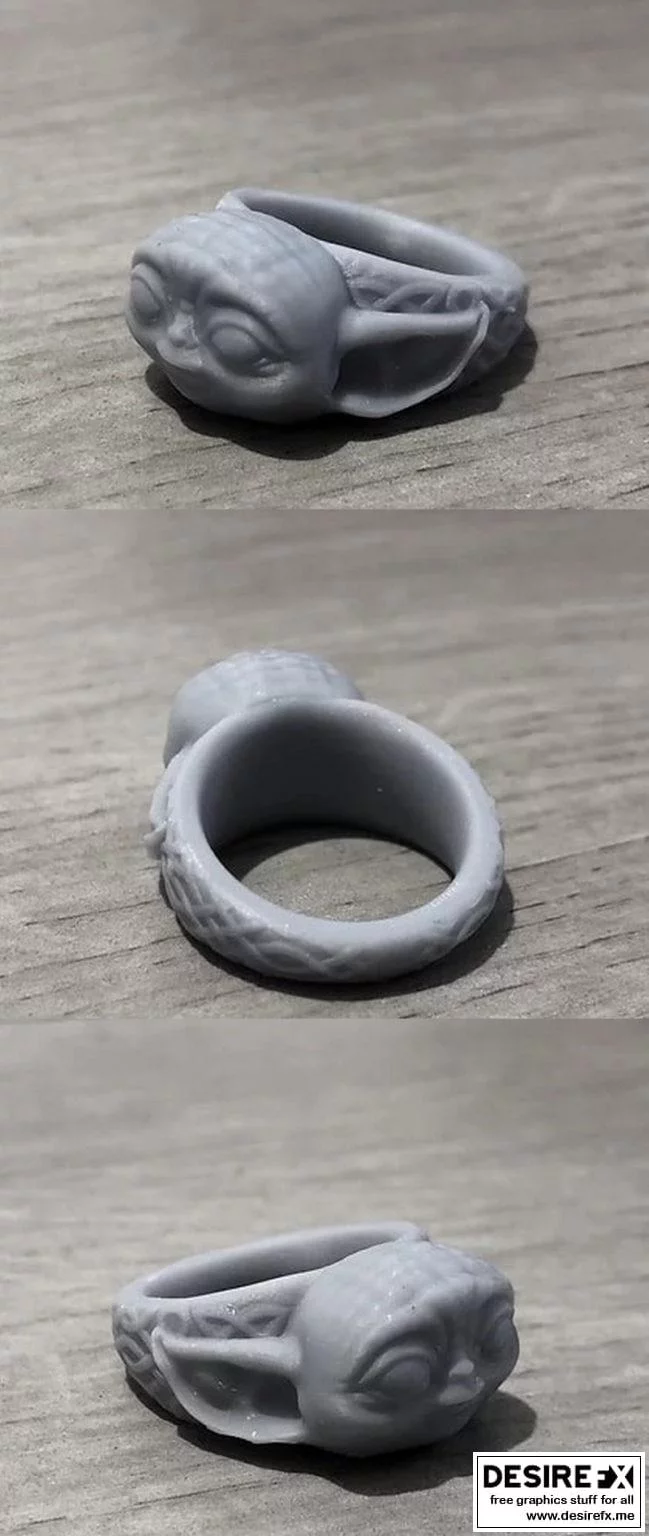 Yoda环形手链3D打印模型|Yoda Ring