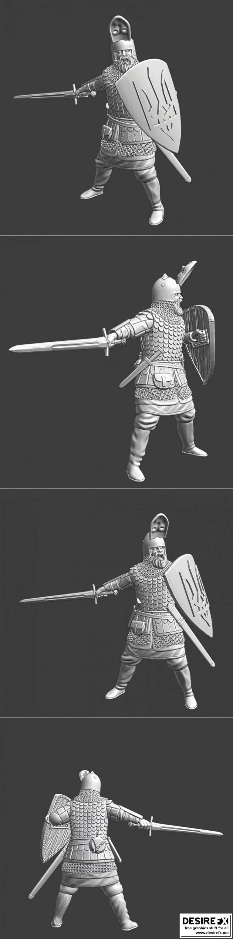 中世纪俄罗斯重装骑士 3D打印模型|﻿Medieval Russian heavy knight