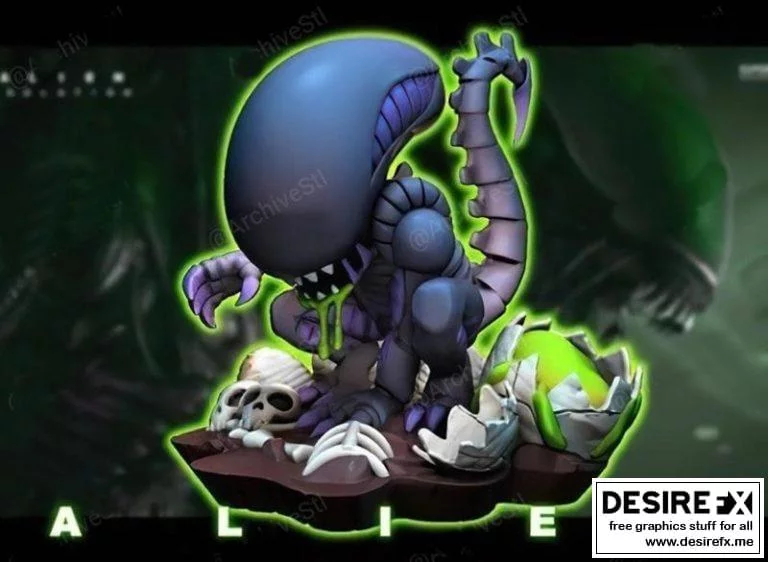异星萌宠3D打印模型|﻿Alien Chibi