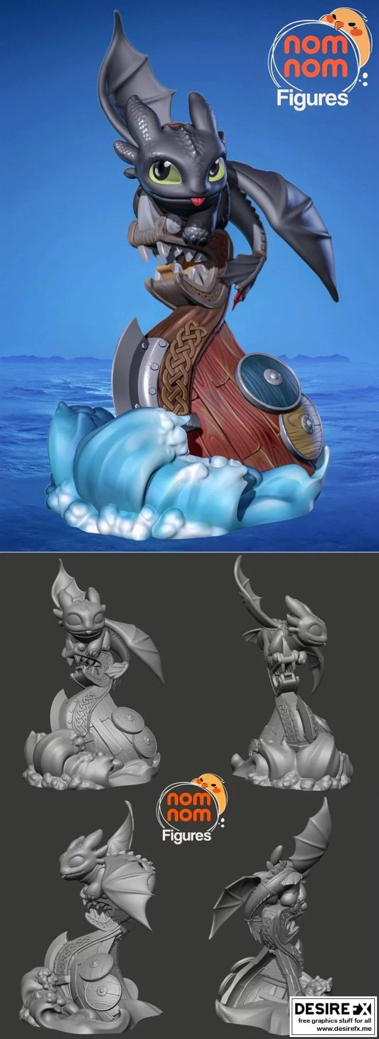 《Toothless》3D打印模型：夜之翼龙造型还原|﻿Toothless