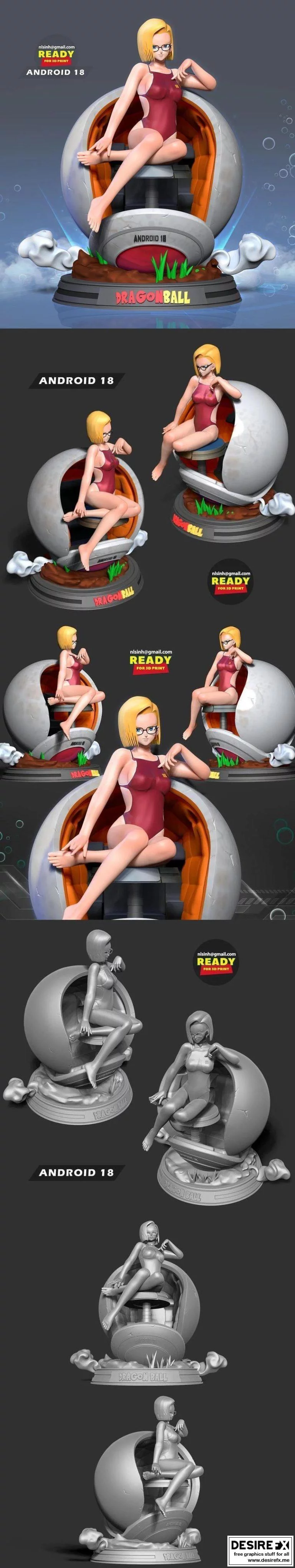 Android 18 3D打印模型|﻿Android 18 bikini