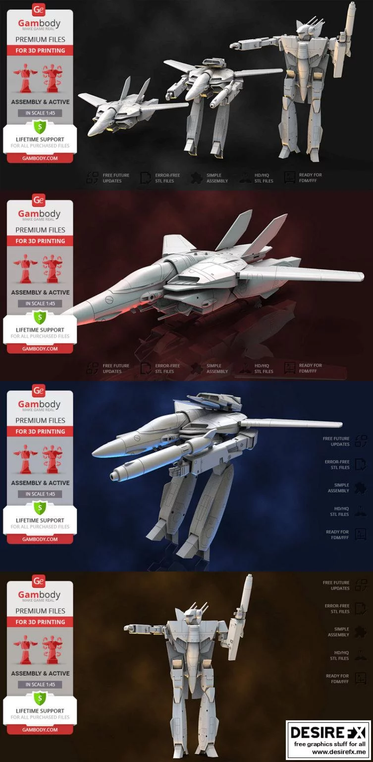 Robotech VF-1S 3D打印模型|Robotech VF-1S