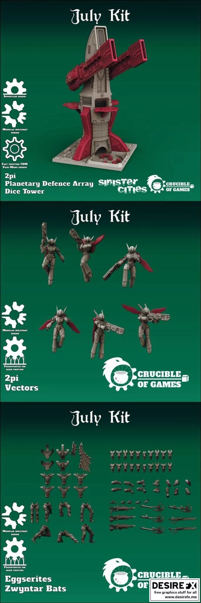 游戏炼狱七月2021：动漫角色3D打印模型集|﻿Crucible of Games July 2021