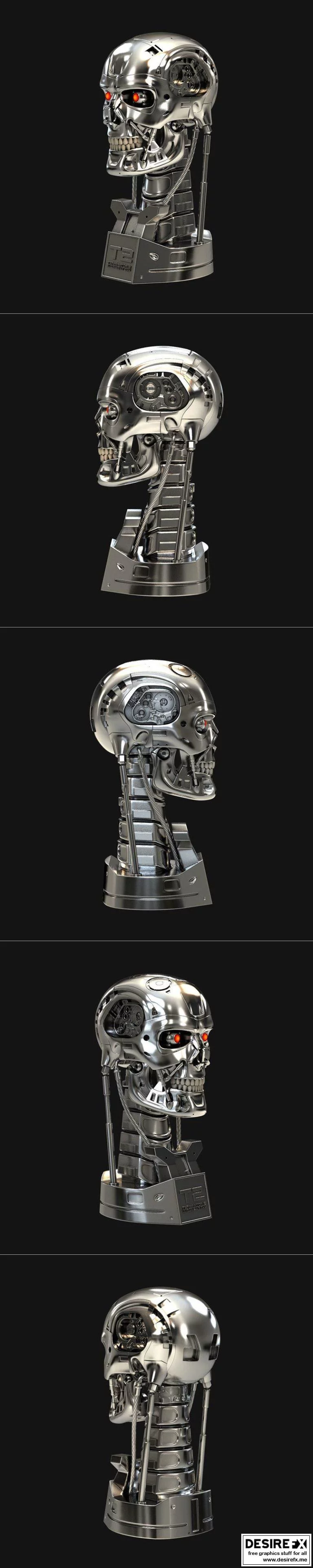 终结者T-800 skull bust 3D打印模型|﻿Terminator T-800 Skull Bust V2