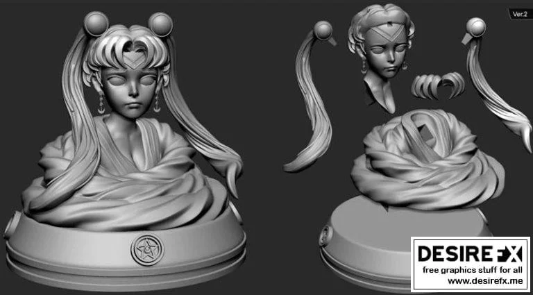 美少女战士 月野兔 3D打印模型|﻿Sailor Moon Bust