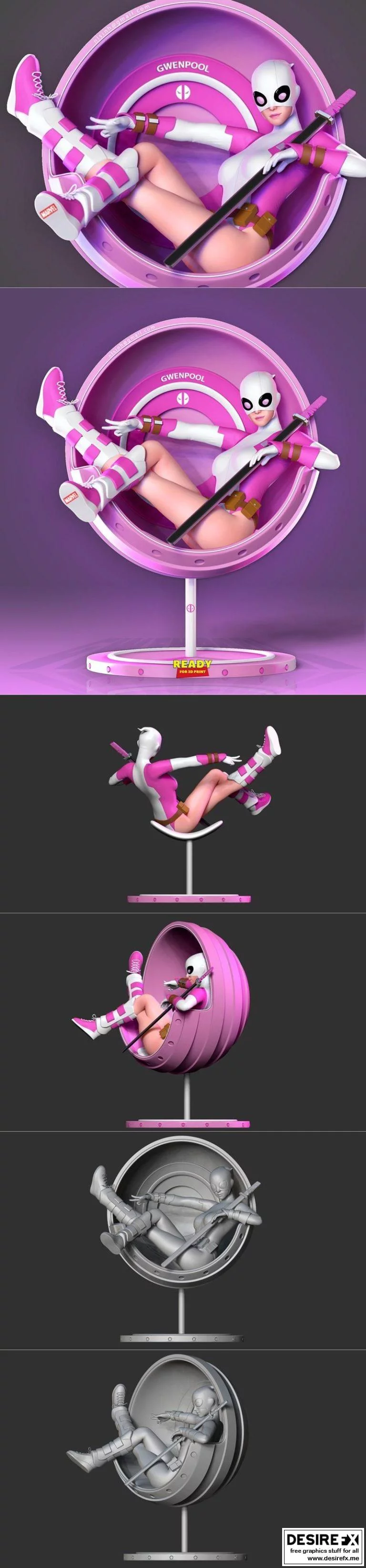 Gwenpool-3D打印模型-格温池|﻿Gwenpool