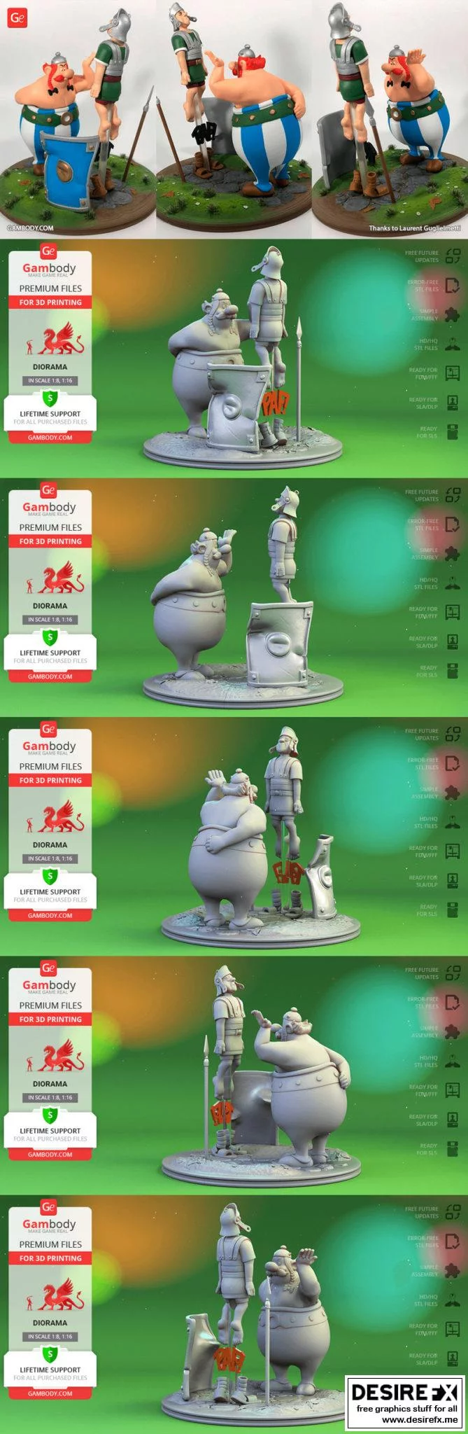 罗马军团士兵 vs 奥布利克斯 3D打印模型|Obelix vs Roman Legionary