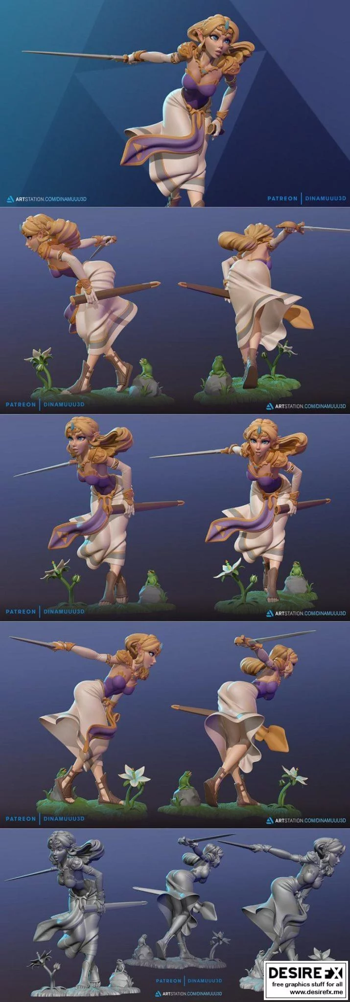 塞尔达传说 佐拉雕像 3D打印模型|﻿Princess Zelda Figurine