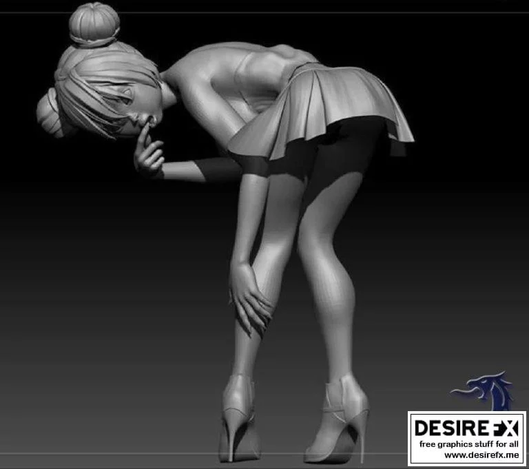 裙装少女3D打印模型|﻿Girl in a Skirt
