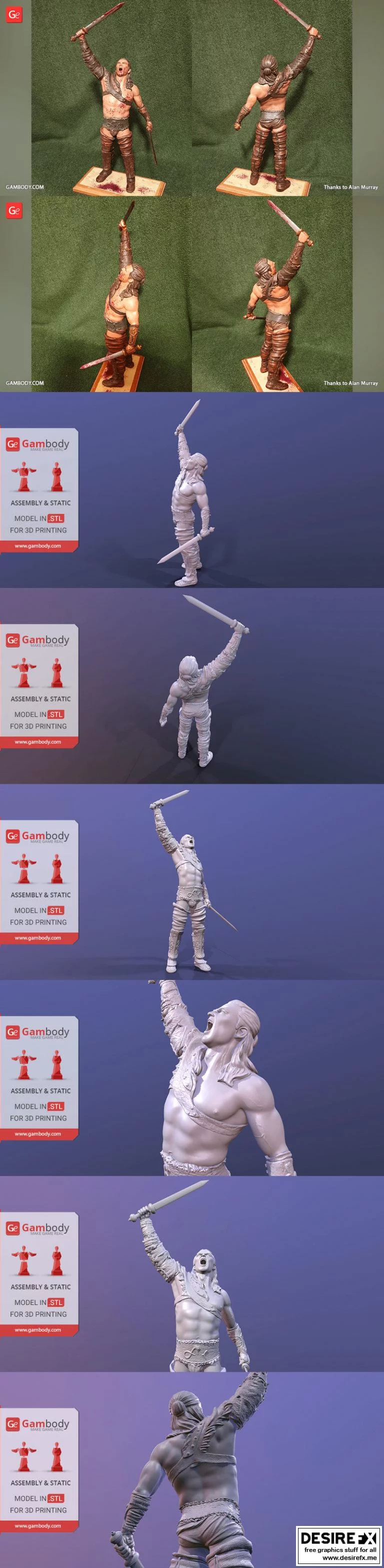 Gannicus-动漫游戏角色3D打印模型集|Gannicus