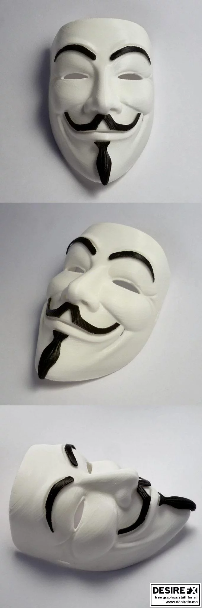 无面者面具 3D打印模型|Guy Fawkes Anonymous Mask