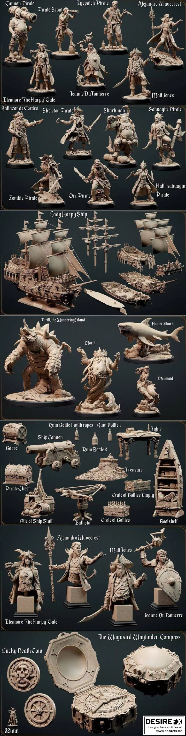 Loot Studios – 造船启航！2022年3月动漫游戏角色3D打印模型精选|﻿Loot Studios – Ship Ahoy! March 2022