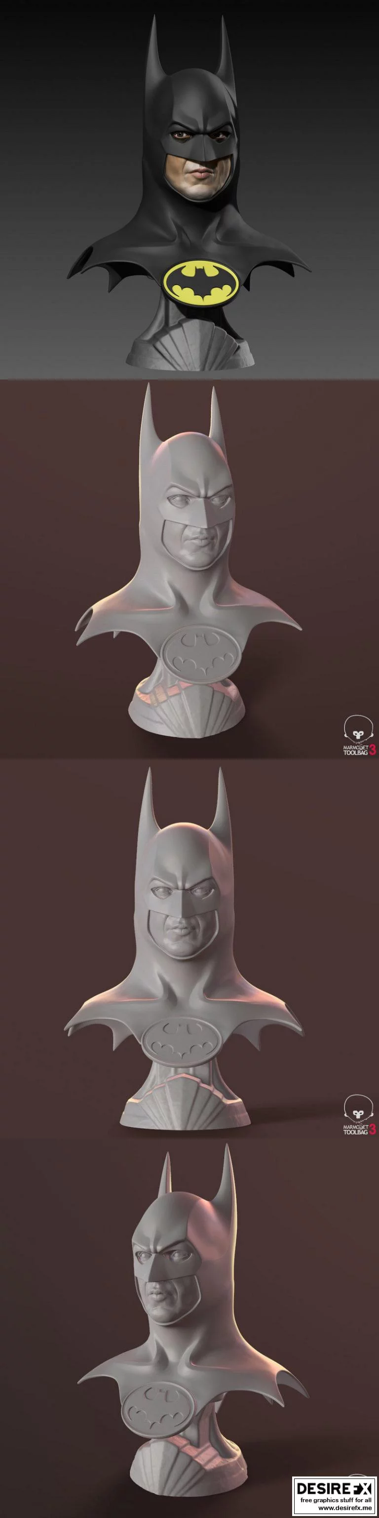 蝙蝠侠1989款3D打印模型|Batman 1989 Bust – Michael Keaton