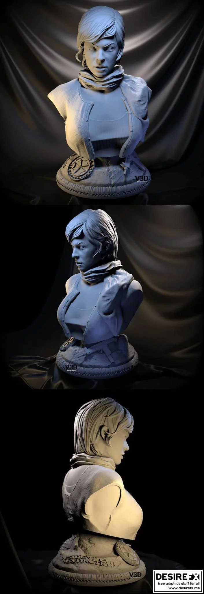 米拉·乔沃维奇 阿丽丝 3D打印模型|Alice (Milla Jovovich) Bust