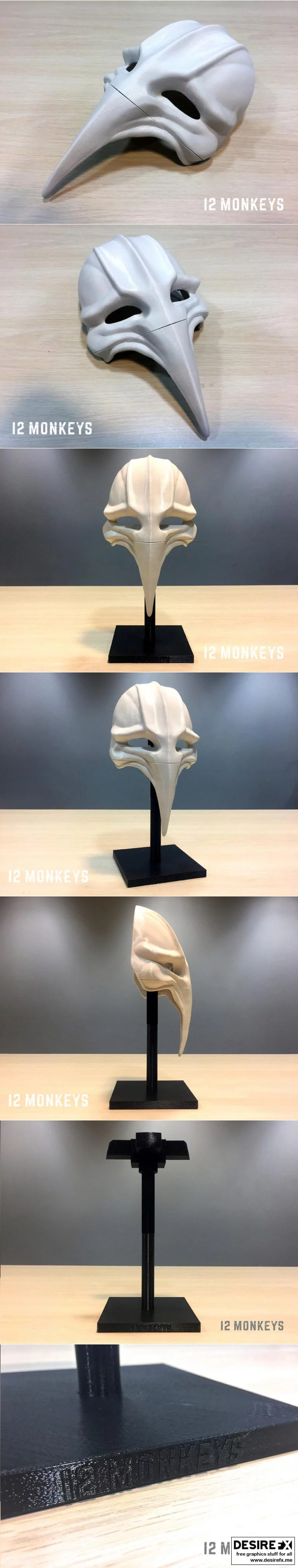 12猴子-瘟疫面具3D打印模型|12 Monkeys – Plague Mask