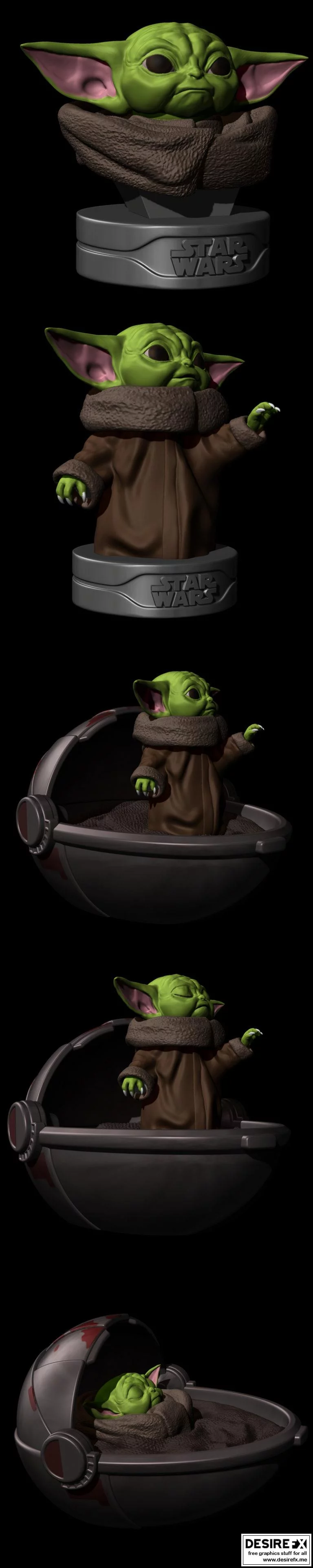 3D打印Baby Yoda模型|Baby Yoda Pack