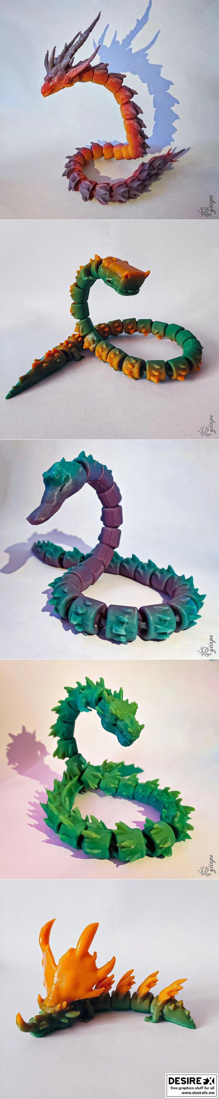 灵活龙驯服 3D打印模型礼包|﻿Flexible Dragon to tame and 4 Bonuses