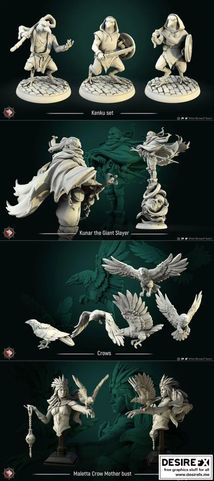 白狼 tavern 3D打印模型|﻿White Werewolf Tavern April 2021