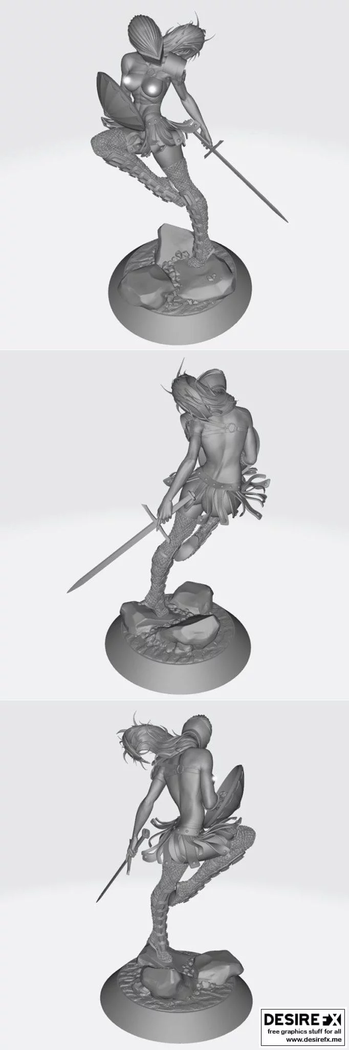 性感战士少女 3D打印模型|Sexy warrior girl