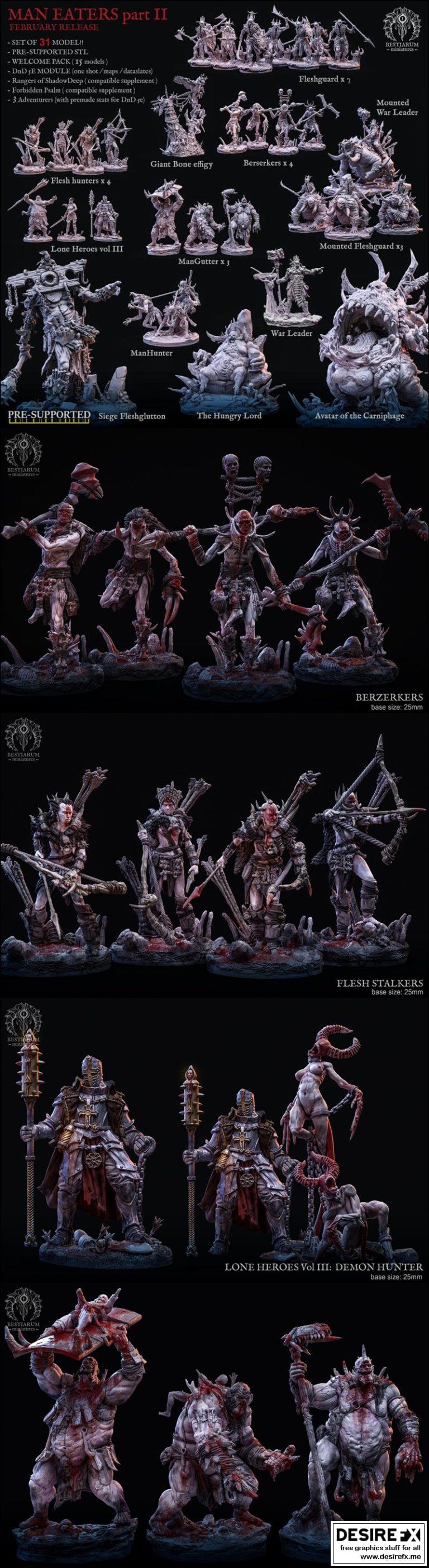 Bestiarum迷你模型——食人族系列第二部（2022年2月）|Bestiarum Miniatures – MAN EATERS Part 2 – February 2022
