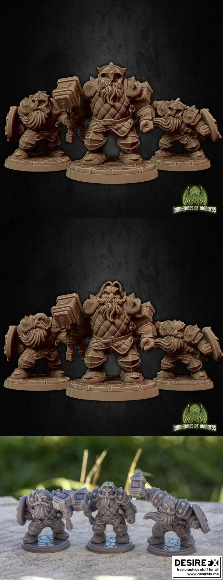 游戏《矮人战士》3D打印模型集|Dwarf Soldier Set 1