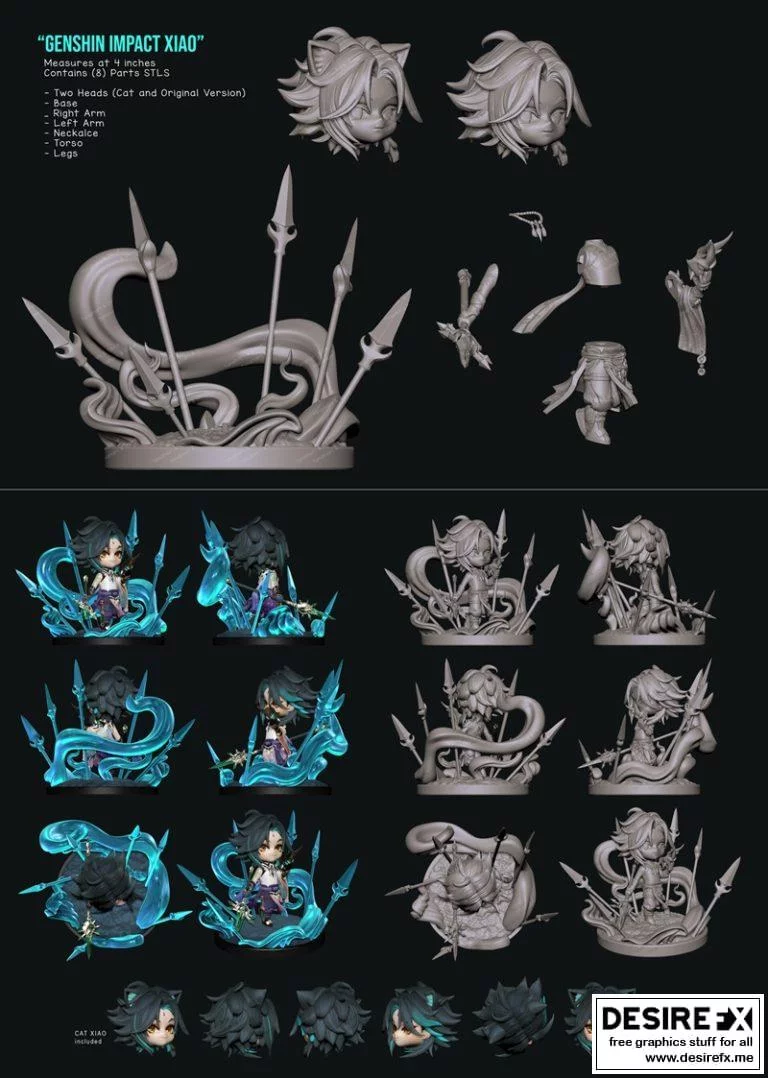 Chibi小动漫角色3D打印模型|Chibi Xiao