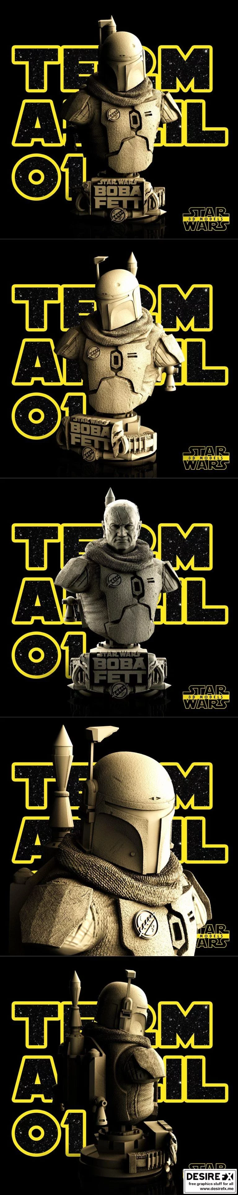 星球大战 - 贝博费特 3D打印模型|Star Wars – Boba Fett Bust