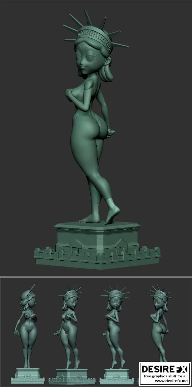 自由女神像3D打印模型|Sexy Statue Of Liberty – pose1