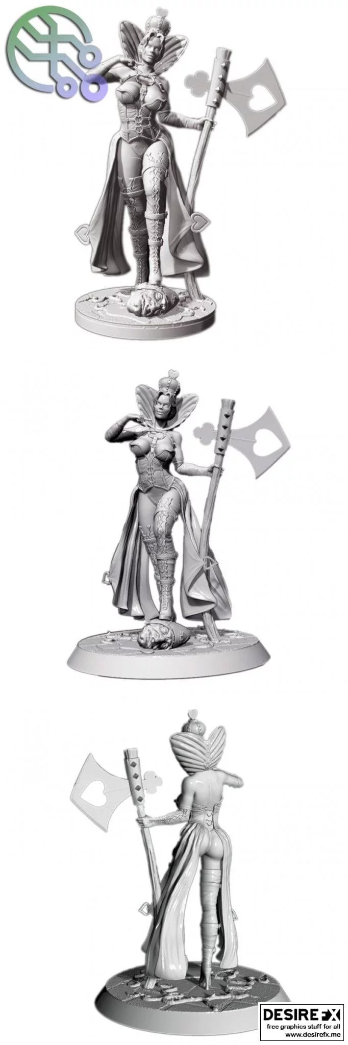 心之女王 3D打印模型|Queen of Hearts