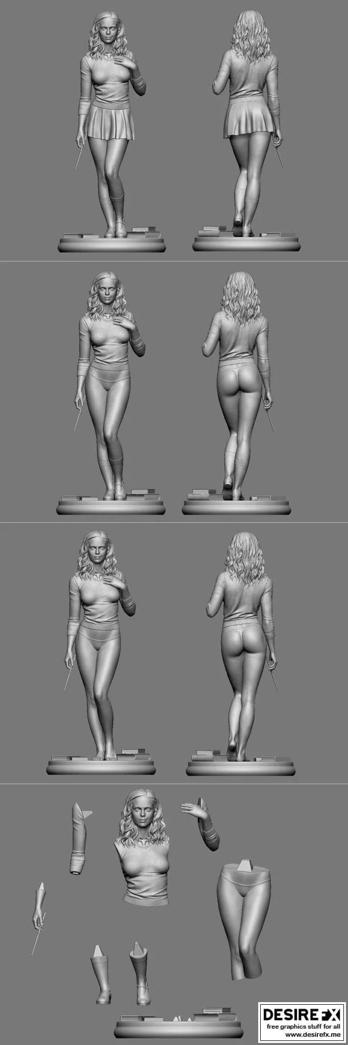 动漫《哈利波特》角色赫敏·格兰杰3D打印模型|Hermione