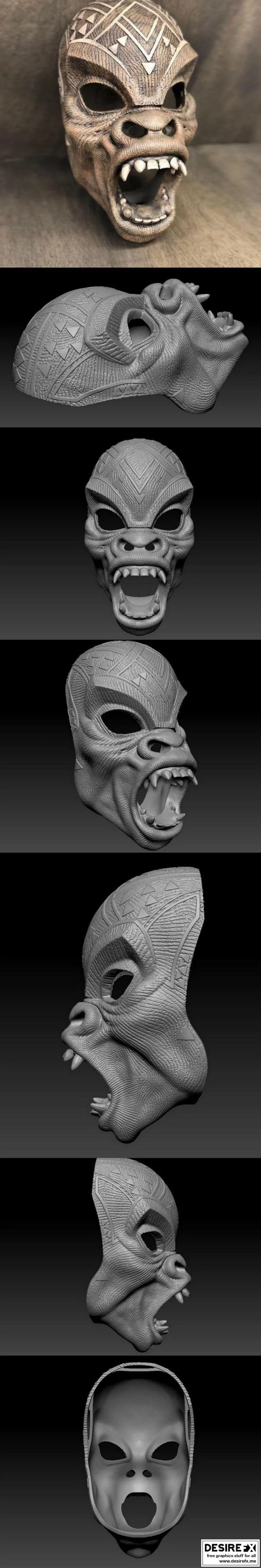 巴库战士面具 3D打印模型|Baku Warrior Mask