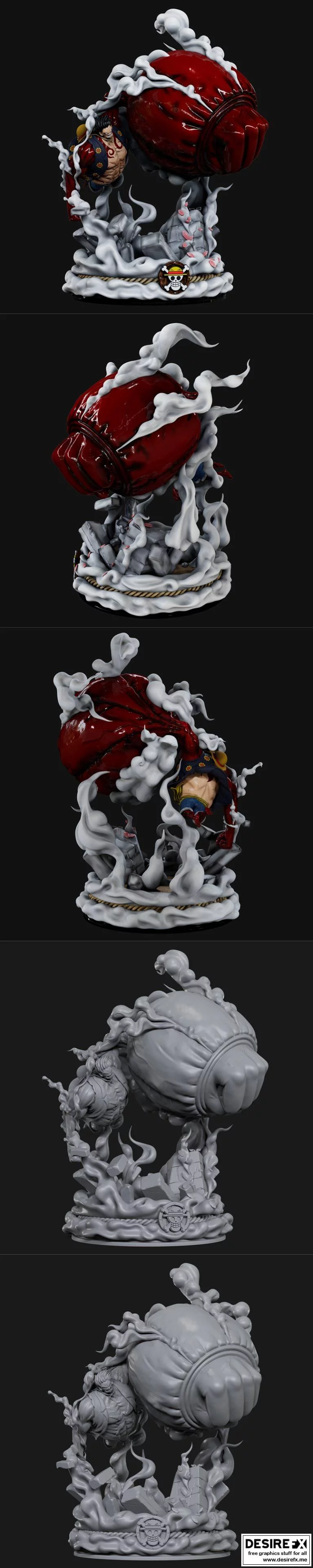 《海贼王 Luffy 装备4 3D打印模型》|One Piece – Luffy Gear 4