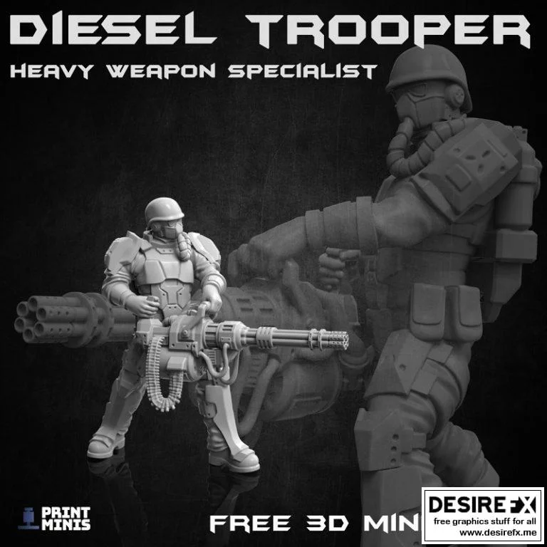 重型武器兵 3D打印模型|Heavy weapons trooper