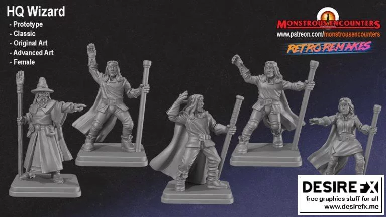 怪物邂逅 – HQ巫师 3D打印模型集|Monstrous Encounters – HQ Wizard