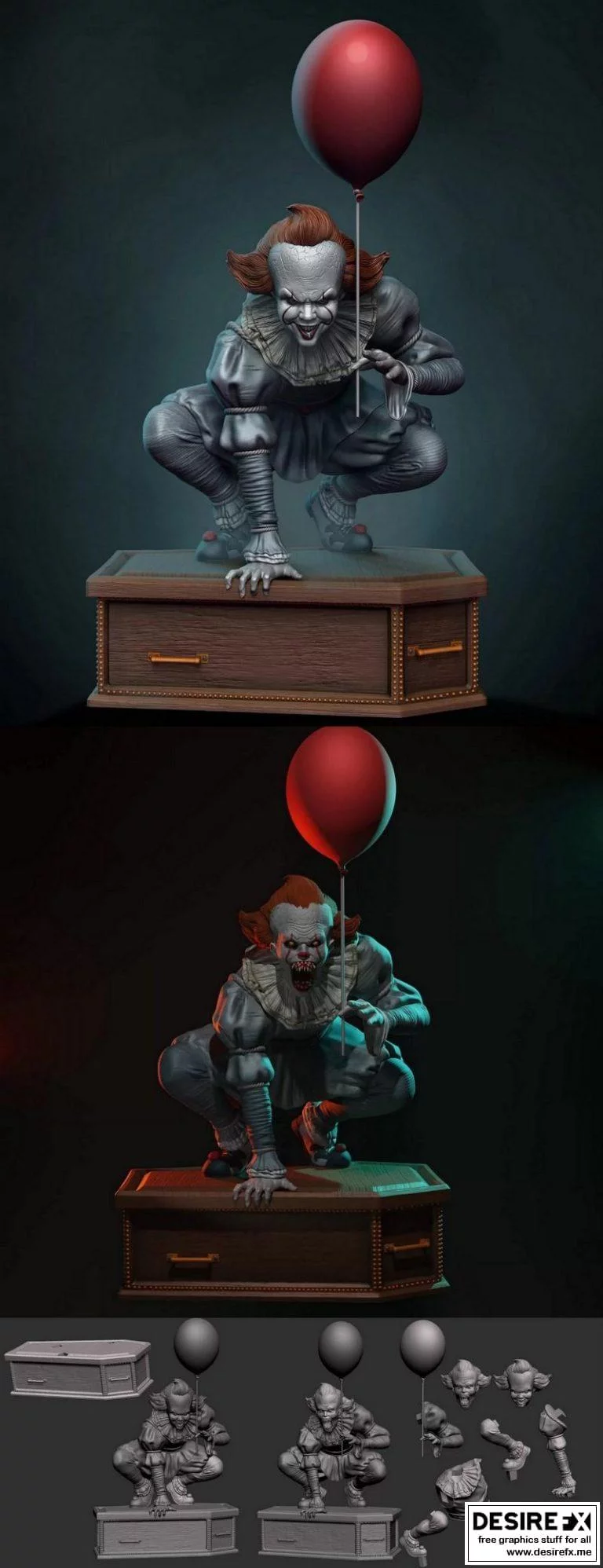 潘西威斯：3D打印恐怖角色模型|Pennywise