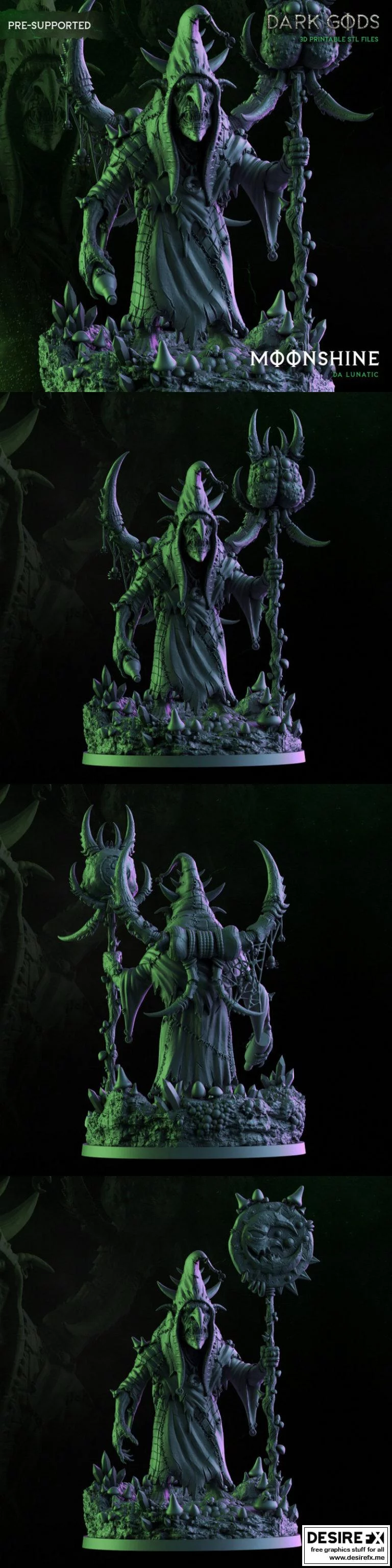 暗神崛起：月光狂徒3D打印模型|Moonshine Da Lunatic – Dark Gods