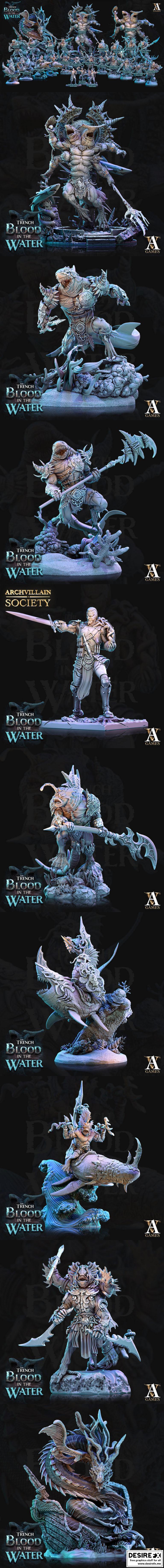 Archvillain Games《深海》血水之痕 3D打印模型|Archvillain Games – The Trench – Blood In the Water