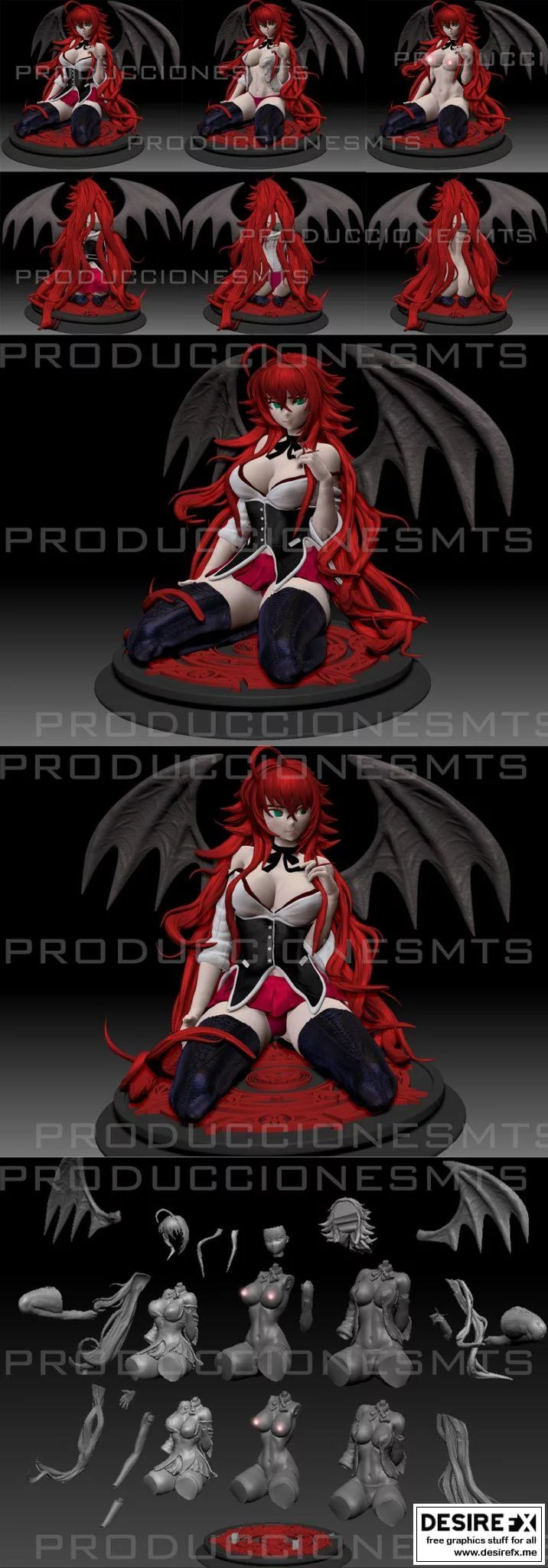 Rias Gremory 3D打印模型集：华丽贵族与精灵之姿|Rias Gremory