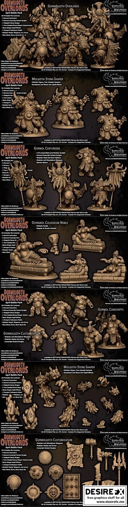 戈尔莫洛斯军团：Battle Yak 3D打印模型|Battle Yak – Gormolgoth Overlords April 2021