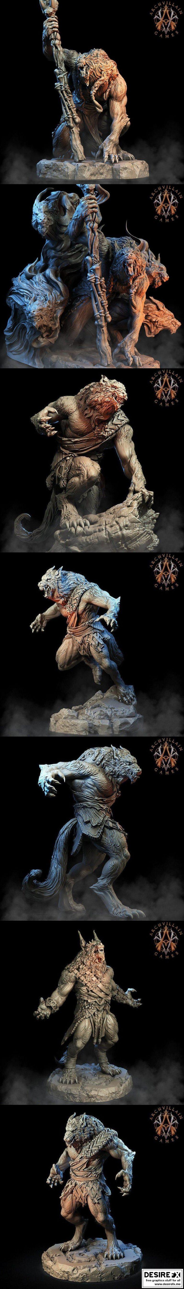 狼人中的3D打印模型|Werewolves