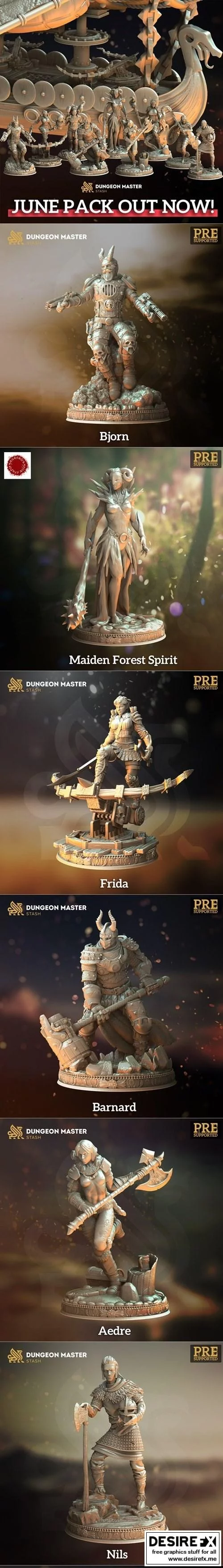 DM Stash 2021六月作品：动漫角色3D打印模型集|DM Stash June 2021