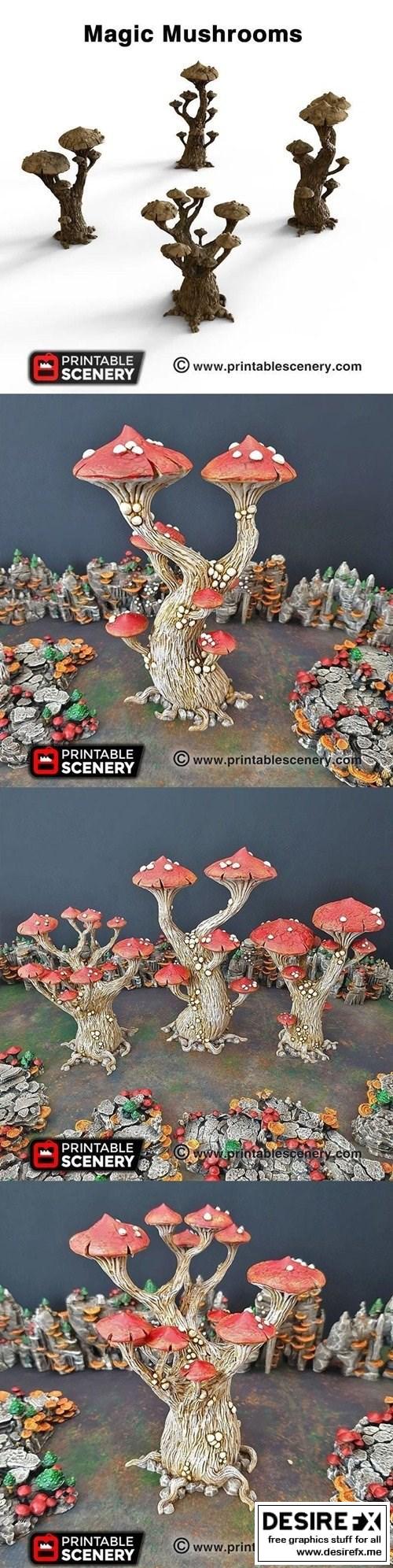 魔法蘑菇中的奇幻世界3D打印模型|Magic Mushrooms