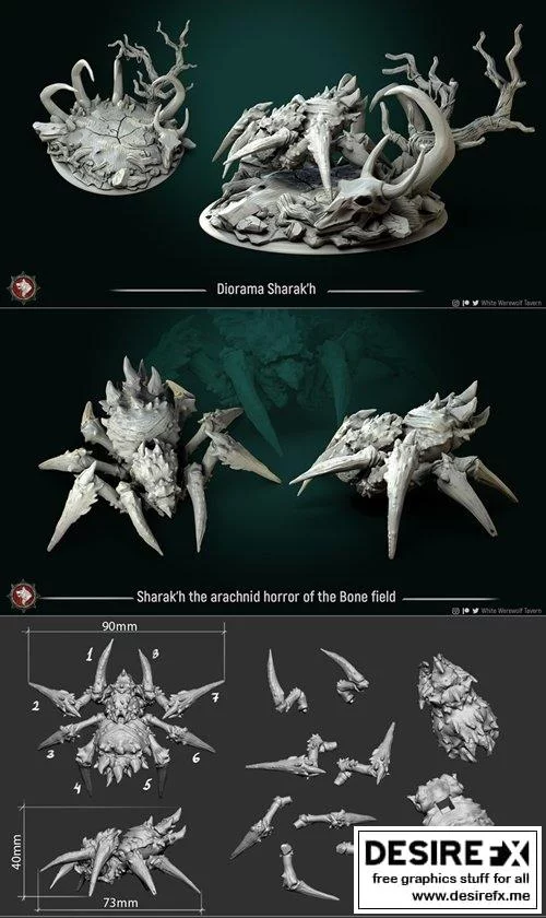 白狼 tavern 3D打印模型|Great Grimoire White Werewolf Tavern Crosspromo Sharakh