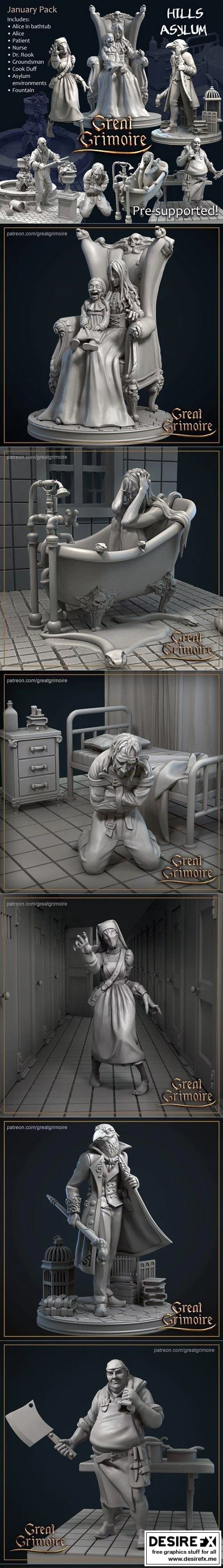 邪恶之山精神病院 3D打印模型|Great Grimoire Wicked Hills Asylum January 2021