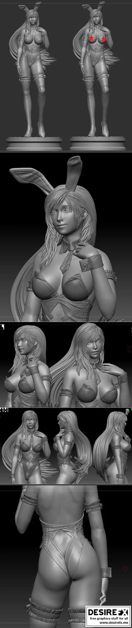 Tifa Lockhart 3D打印模型|Tifa Lockhart Bunny