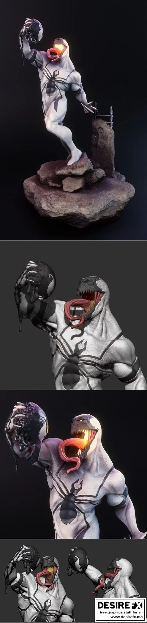 反病毒雕像 3D打印模型|AntiVenom Statue