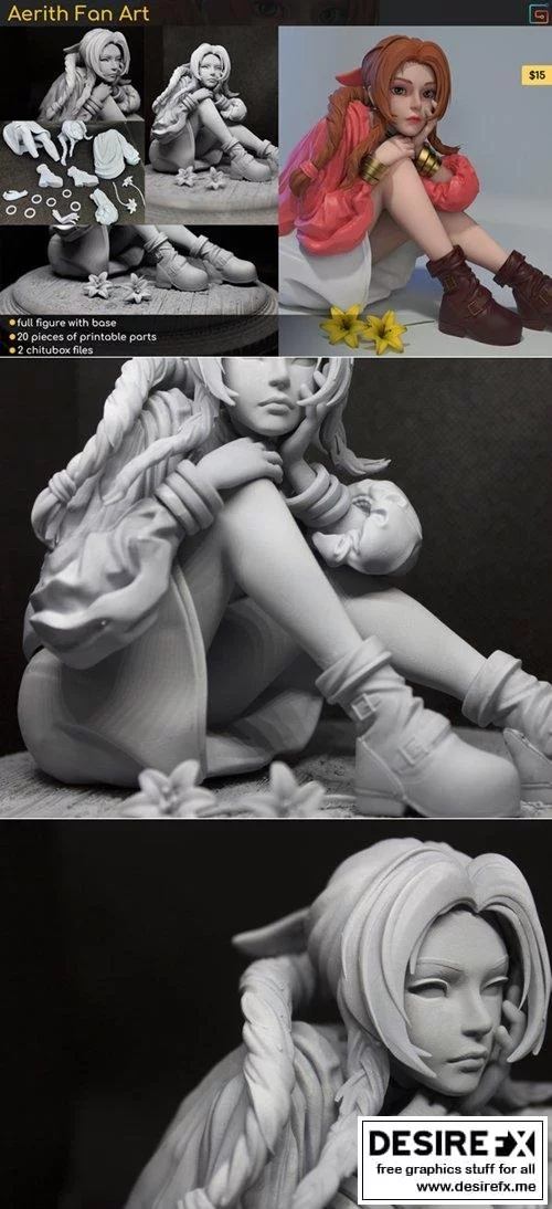 Aerith 3D打印模型|Aerith Fan Art